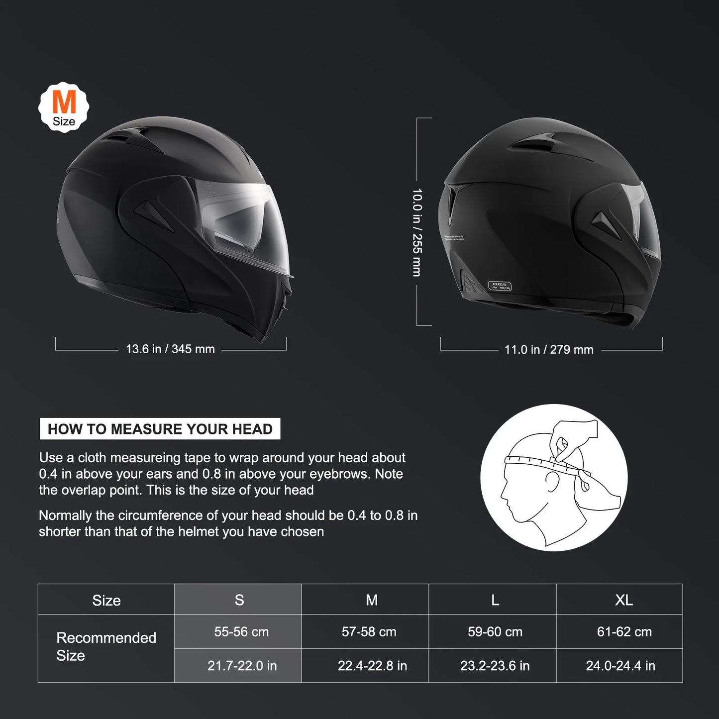 SucceBuy Motorcycle Helmet, Unmasked, Smart Street ABS & High Density Helmet with Interchangeable Lens, Fit to Youth and Adults