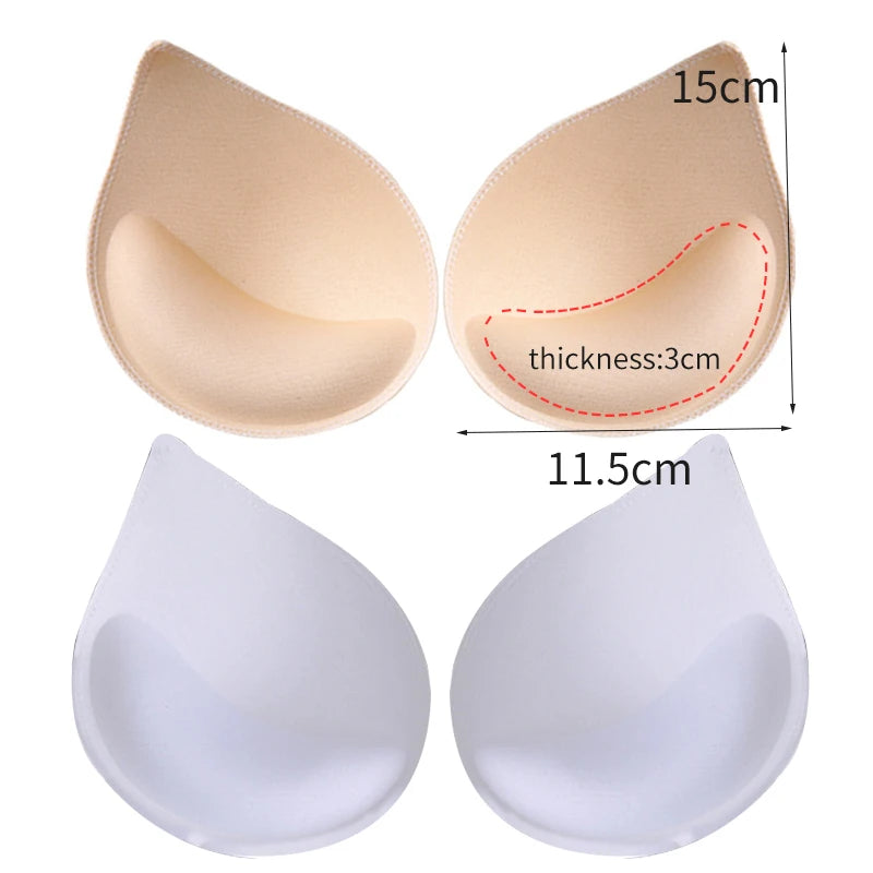 2Pair Sponge Bra Pads Swimsuit Breast Push Up Bra Padding Chest Enhancers Bra Foam Insert Chest Cup Intimates Accessories