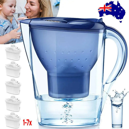 3.5L Water Filter Jug Bench Top Purifier Jug+1/5/7x MAXTRA Filter Refill Cartridge