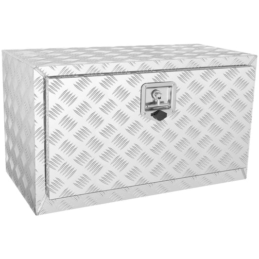 SucceBuy  Underbody Truck Box Pickup Storage Box Heavy Duty Aluminum Diamond Plate Tool Box with Lock and Keys for Truck Trailer