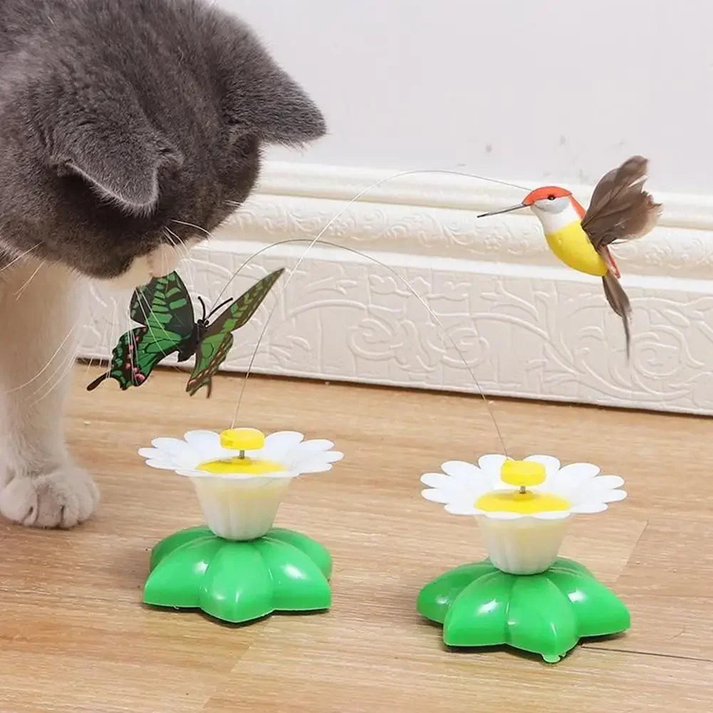 Electric Butterfly Cat Toy Shake Rotating Flying Automatic Humming Bird Intelligence Training Funny Pet Toys Random Color