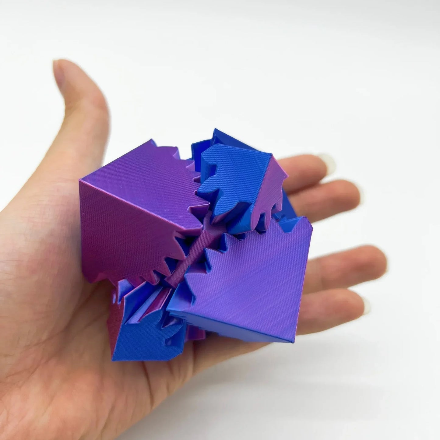 3D Printed Cube Fidget Toy Gear Ball Stress Relief Cube Rotating Stress Relaxing Toy Desktop Decoration Decompression Toy