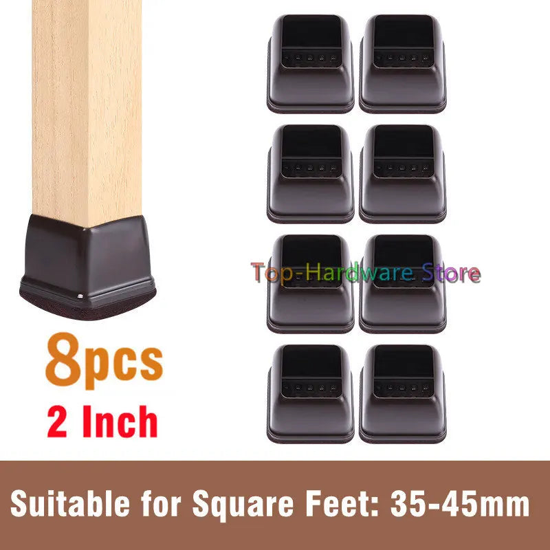 8Pcs TPE Silicone Chair Leg Floor Protectors with Felt,Chair Leg Caps,Furniture Leg Feet Protection Cover Protect Hardwood Floor