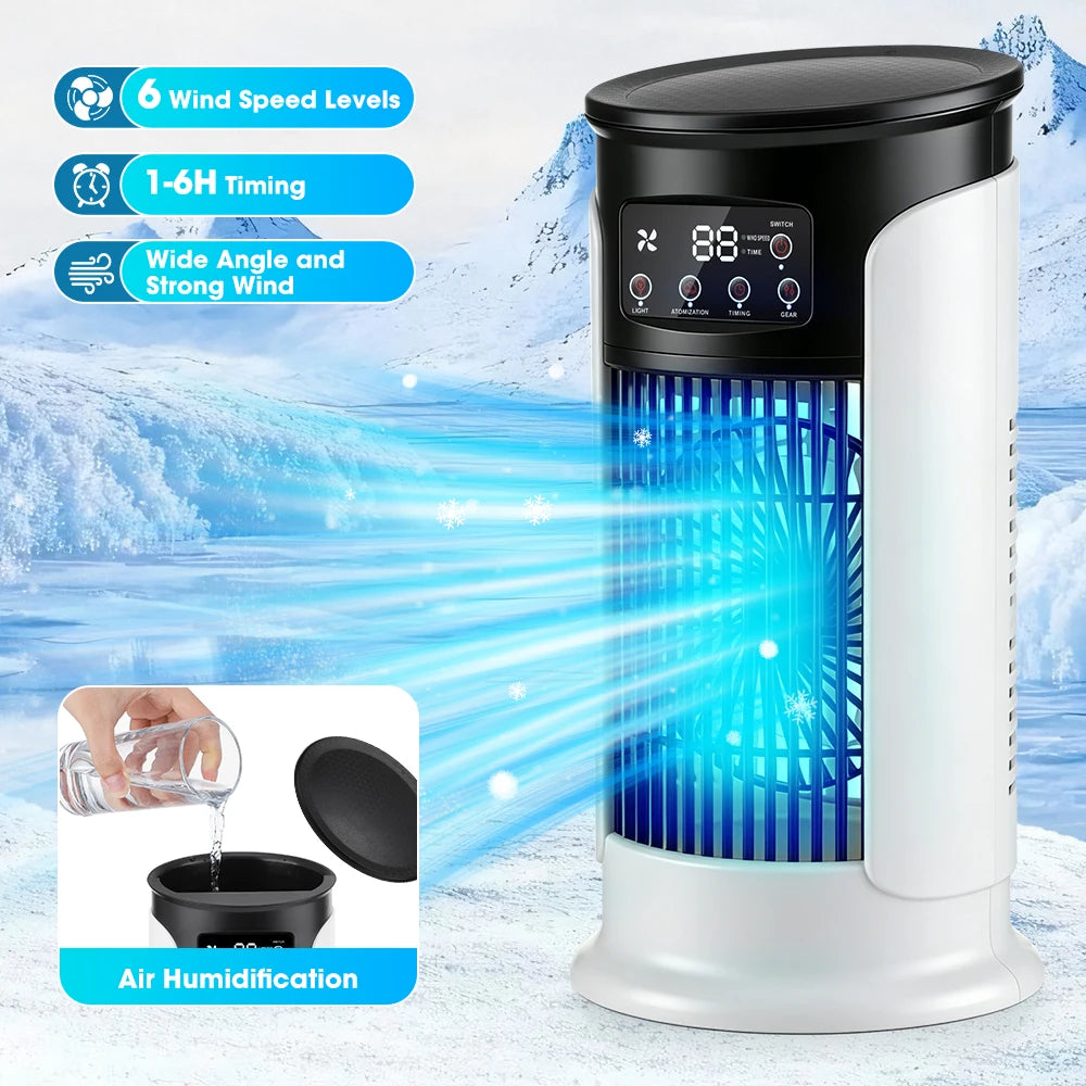 USB Mini Portable Air Conditioner Cooler Fan Water Cooling Air Conditioning for Home Office - Compact Air Cooler