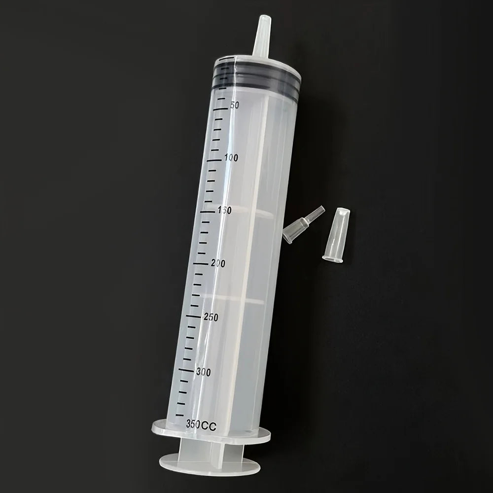 Set of 3Pcs Plastic Syringes, Capacity 1000ml 550ml 350ml 200ml 100ml 60ml 20ml 10ml, Suitable for Laboratory Dispensing Cartri