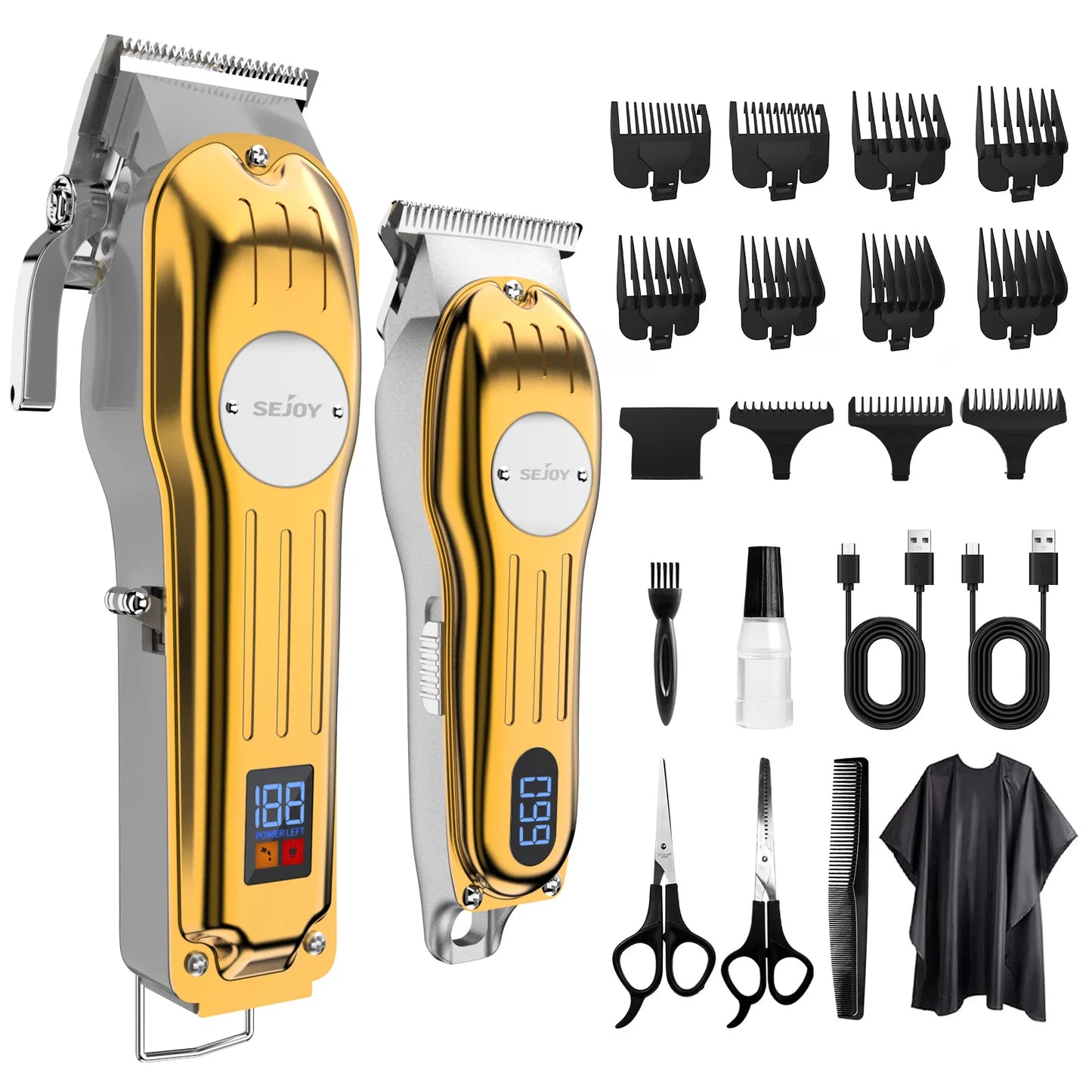 Sejoy Electric Baber Hair Clipper Kits Professional Hair Cutting Machine Set Rechargeable Cordless Electric Hair Trimmer Set