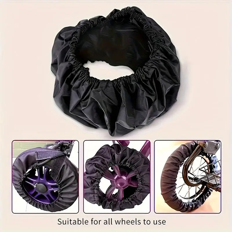 4Pcs/set Baby Stroller Wheel Cover Dustproof Wheelchair Tire Protector Infant Pushchair Pram Wheel Anti-Dirty Case Acce\']0