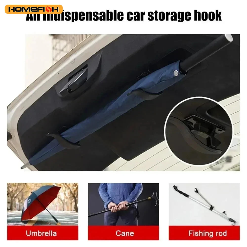 2Pcs Car Seat Back Hoo Multi-purpose Trunk Umbrella Mount Holder Car Umbrella Storage Organizer Holders Universal Car Accessory