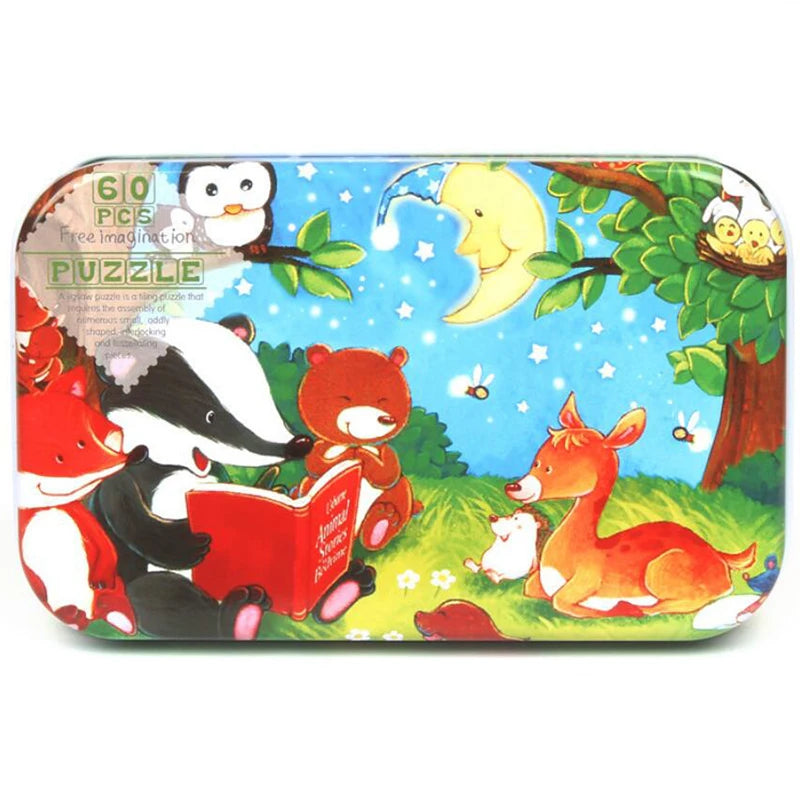 1pc 60piece Jigsaw Puzzle for Kids Educational Toys Children Cartoon Animal Puzzles Intellectual Development Montessori Games