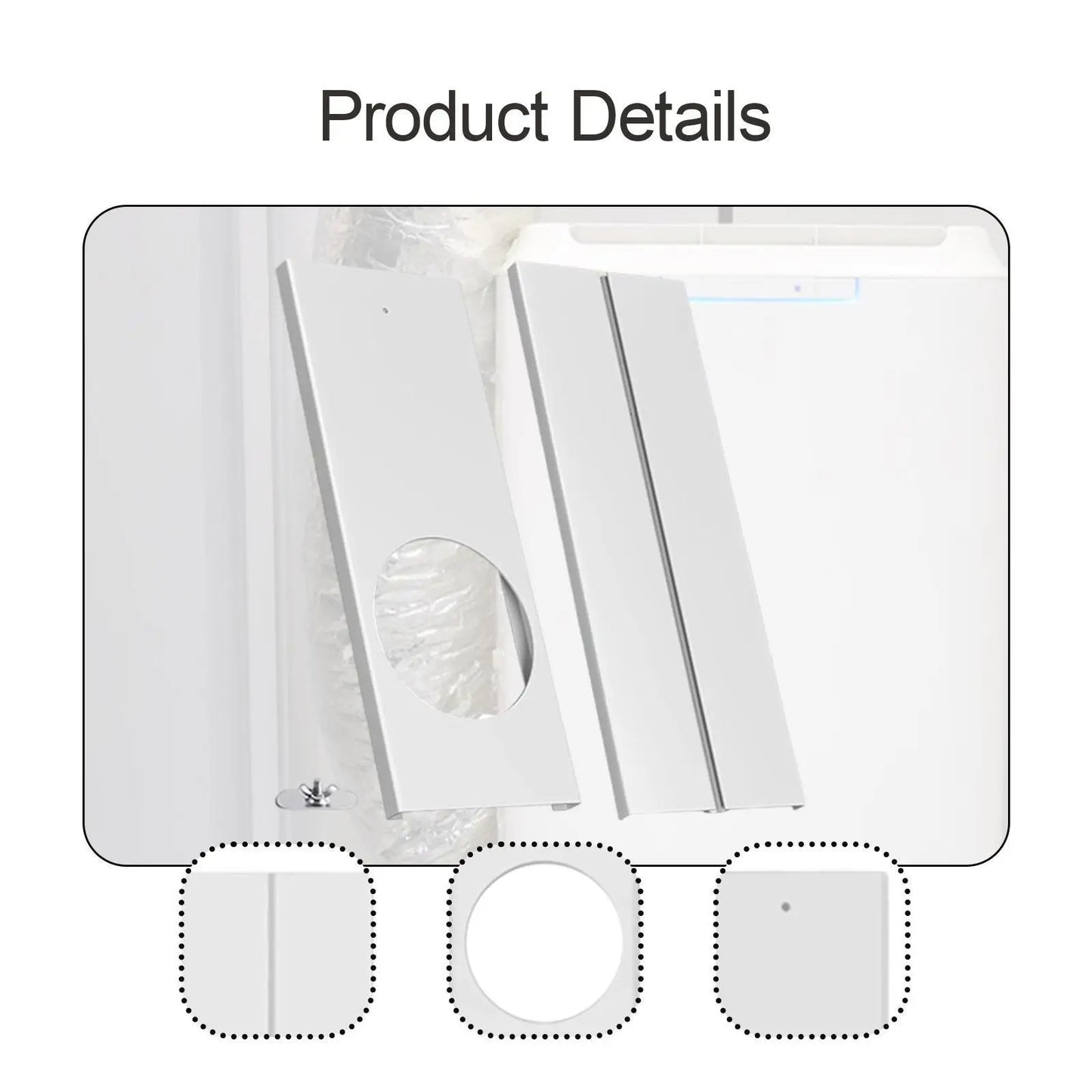 Portable Air Conditioner Window Kit Spare Parts Professional Practical Sturdy Replacement for Exhaust Hose Window Seal Plates
