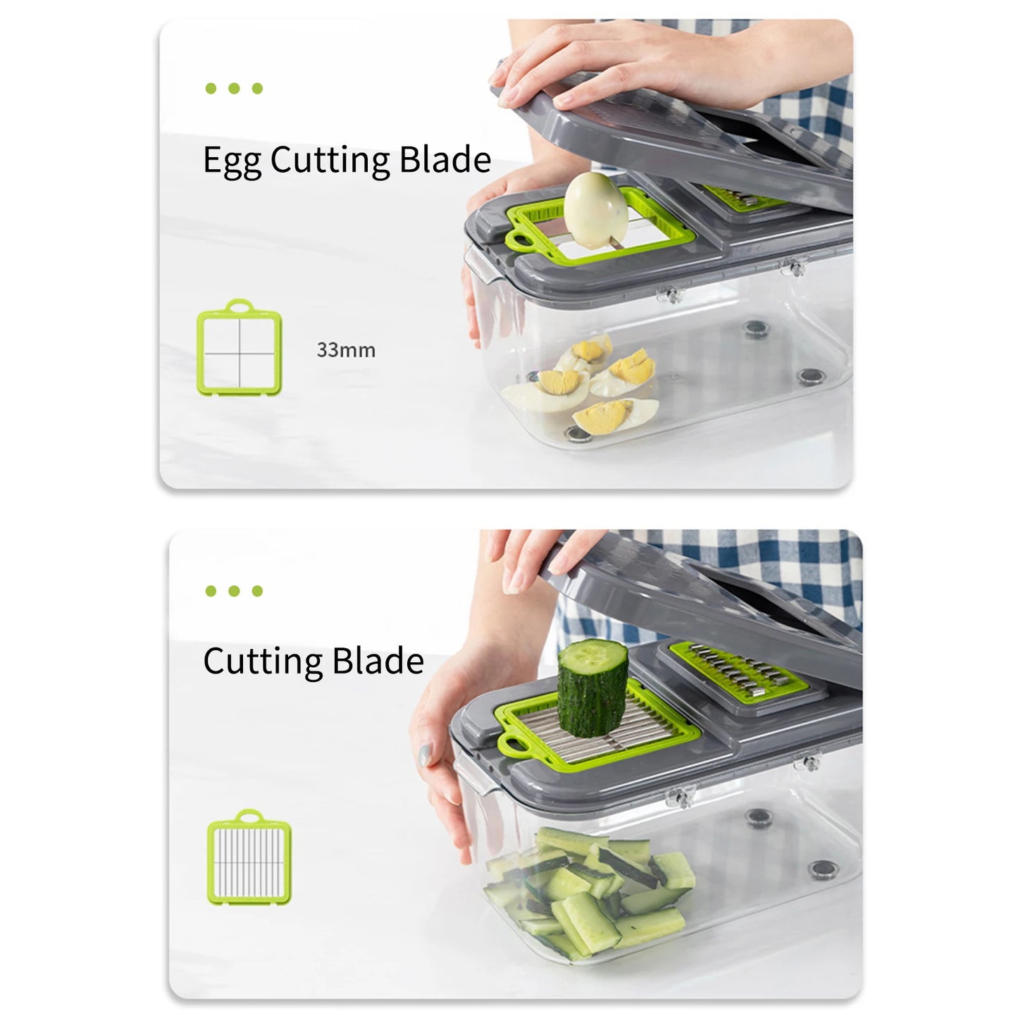 22 in 1 Multifunctional Vegetable Chopper Manual Chopper with Container Food Chopper Cutter for Onion Garlic Carrot Potato With