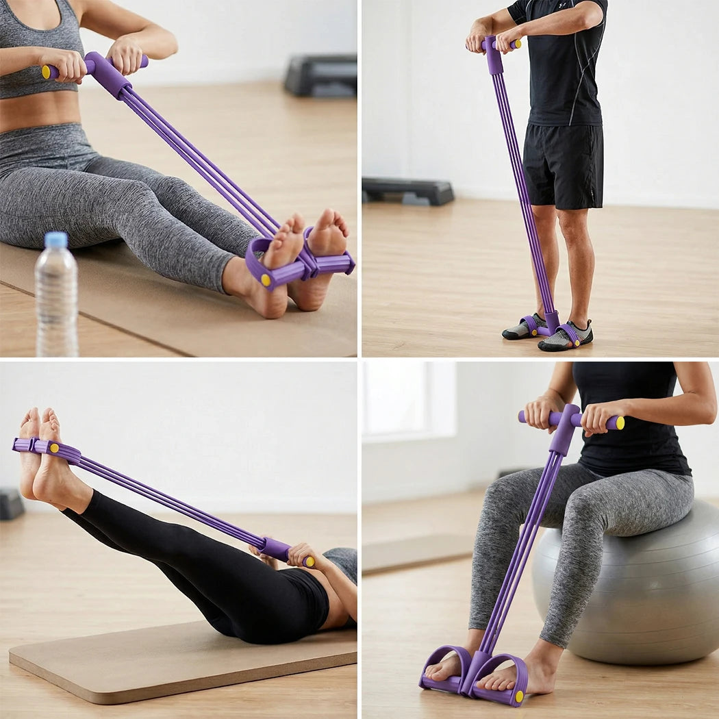 PORIYA Multi-Function Pedal Resistance Band Fitness Exercise Tension Resistance Rope