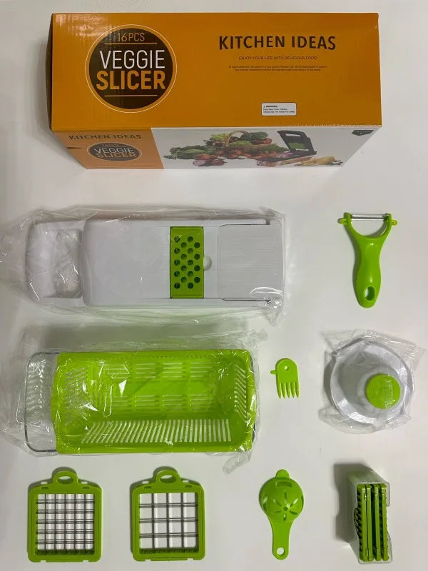 Pink Vegetable Chopper, Multifunctional Fruit Slicer, Manual Food Grater, Vegetable Slicer, Cutter With Container