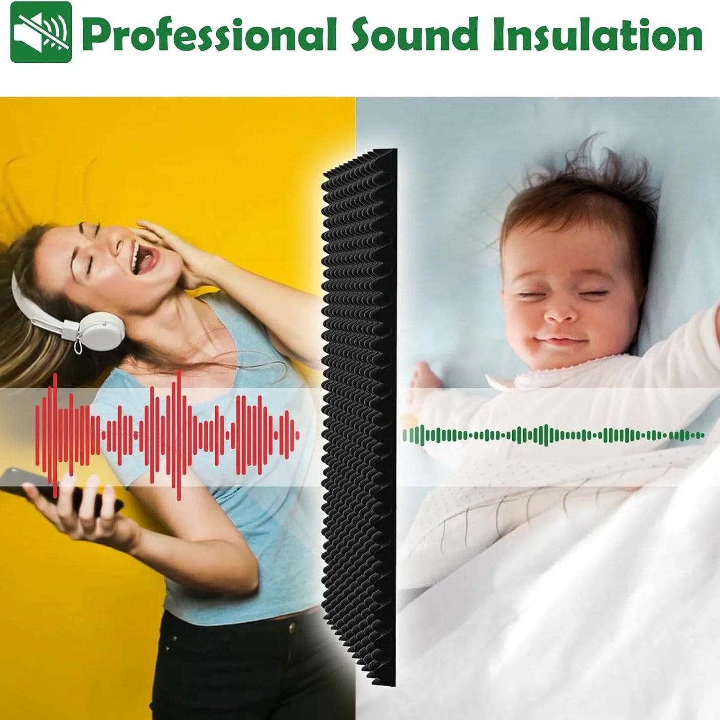 Self-Adhesive Soundproof Foam Panels - Eggcrate Acoustic Wall Stickers for Home Use, KTV, Studios, and Noise Reduction