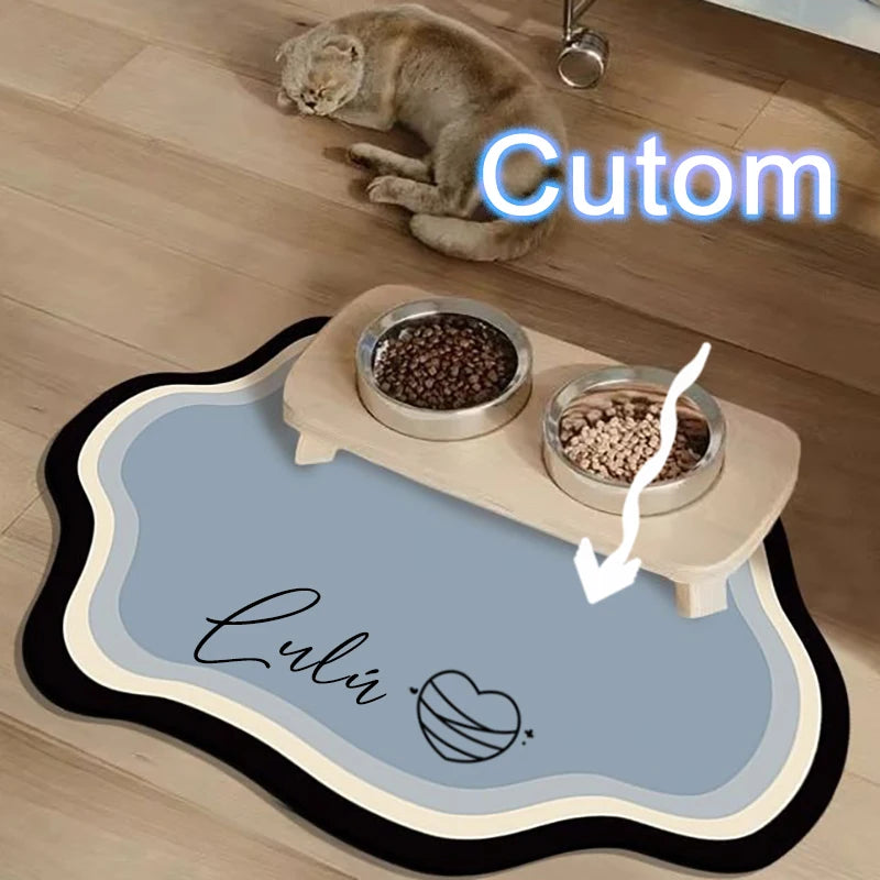  Custom Pet Feeding Mat Cute Shape Dog Diatom Mud Floor Mat Non-Slip Waterproof Home Decoration Dog Feeding Pad