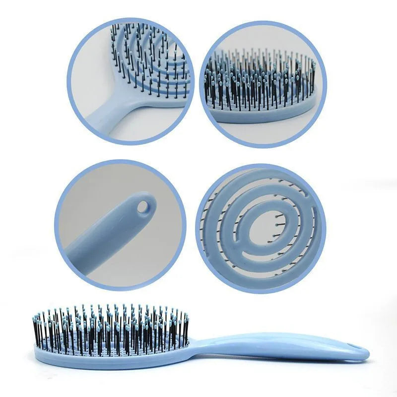 Hollow massage comb Multicolor Hollow Circular Hair Brush - Scalp Massage & Detangling Comb for Smooth Hair Styling