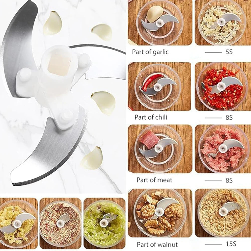 500ml Manual Food Processor Vegetable Chopper, Portable Hand Pull String Garlic Mincer Onion Cutter for Veggies, Ginger, Fruits