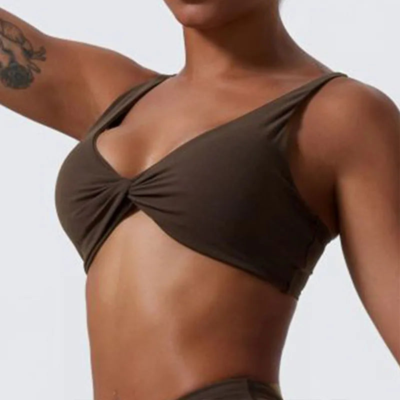 New Summer Women's Push-Up Sports Bra Breathable Soft Yoga Workout Top Backless Fitness Crop Gym Underwear Woman’s Crop Top
