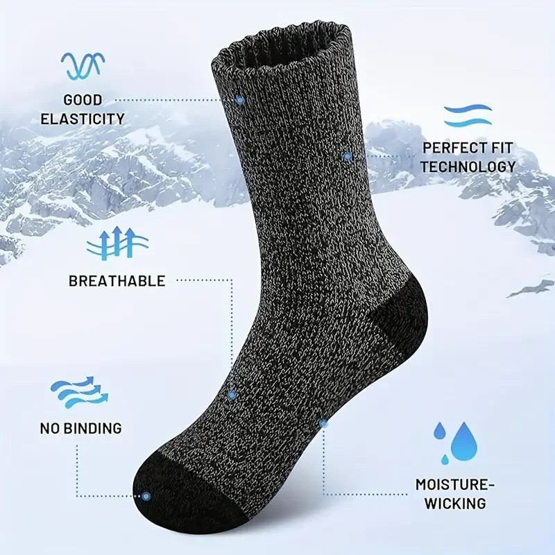 5 Pairs Merino Wool Socks For Men, Super Thick Hiking Socks Thermal Socks For Cold Weather 2030