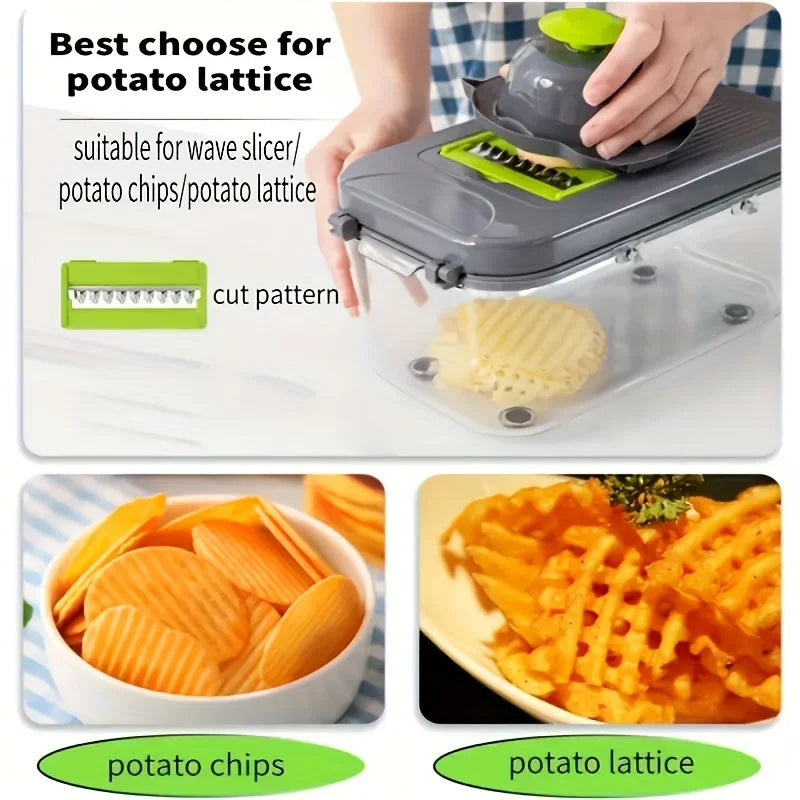 22-in-1 Multifunctional Vegetable Chopper, Cutter Vegetable Dicer Slicer Cutter Mandoline Onion Chopper For Onion Potato