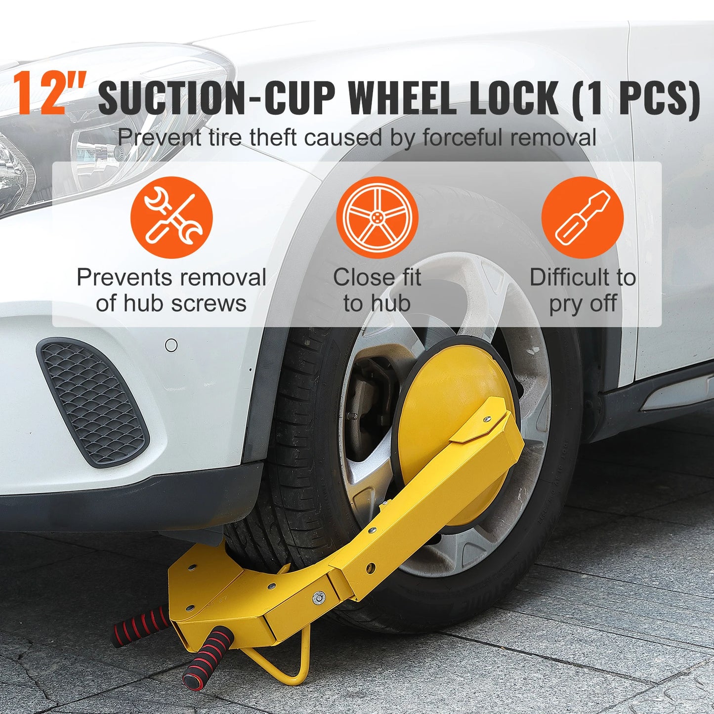 SucceBuy Wheel Lock Clamp 1/2Pack Trailer Wheel Lock Heavy-Duty Anti Theft Tire Lock Adjustable Tire Boot Lock Tire Claw for RV