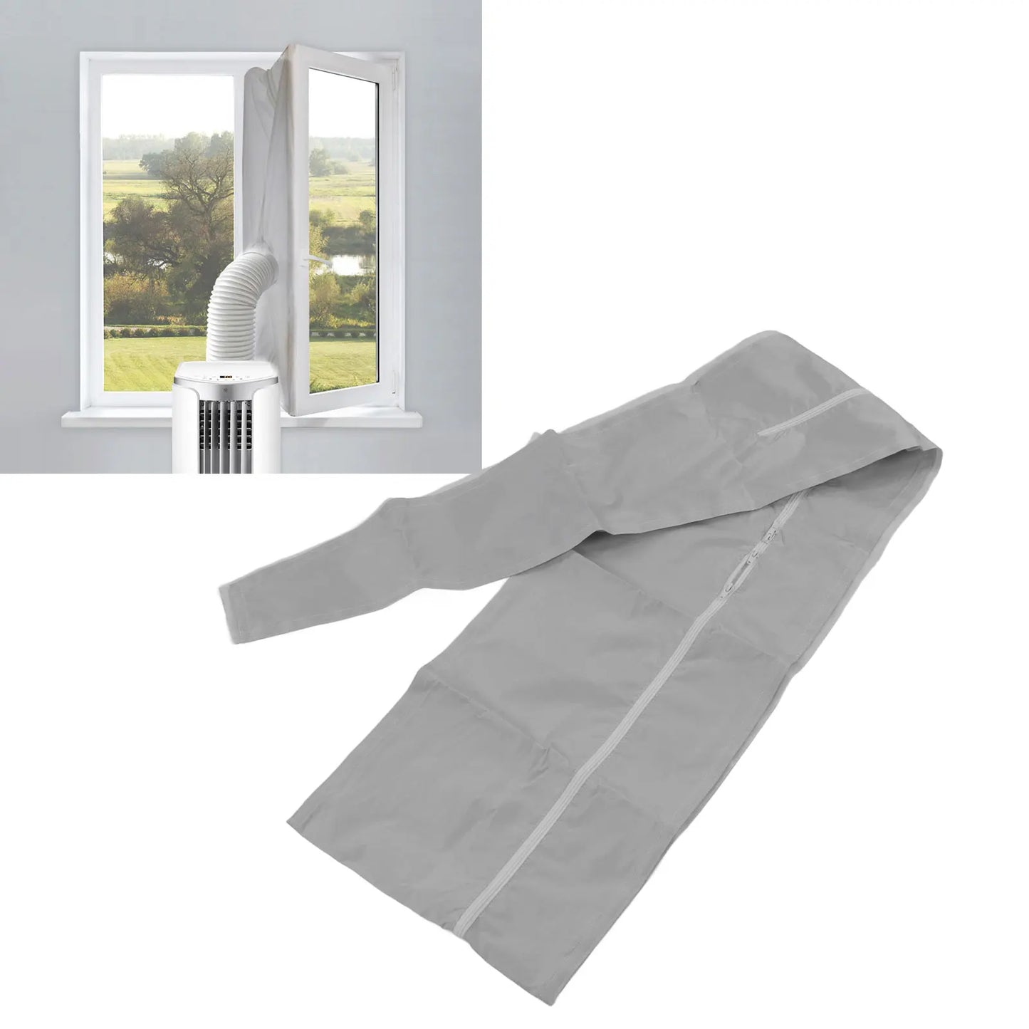 Portable Air Conditioner Window Sealing Cloth AC Window Frame Baffle Kit Silver Grey AC Window Seal Kit