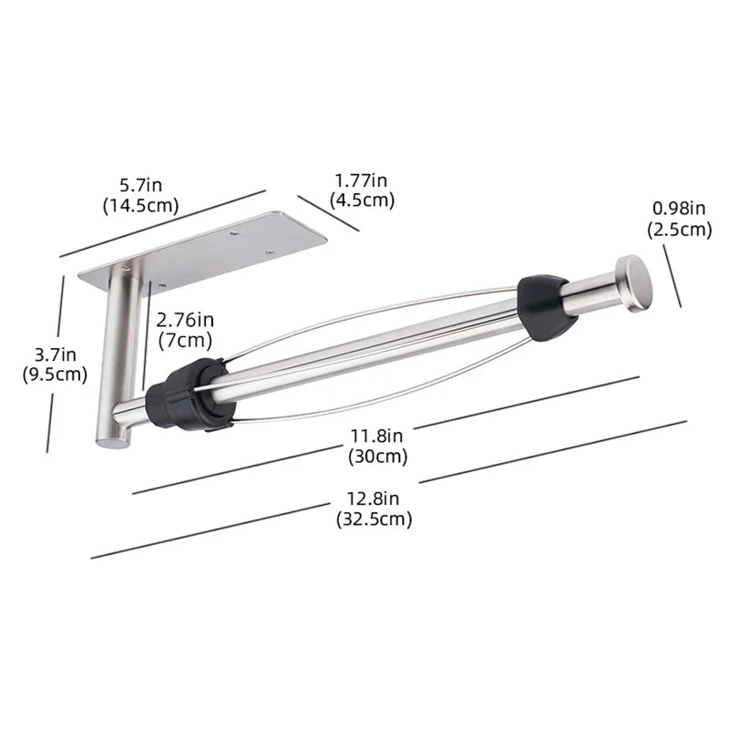 Stainless Steel Paper Towel Holder Punch-free Bathroom Toilet Paper Holder Storage Rack Kitchen Organizer Adhesive Wall Mount