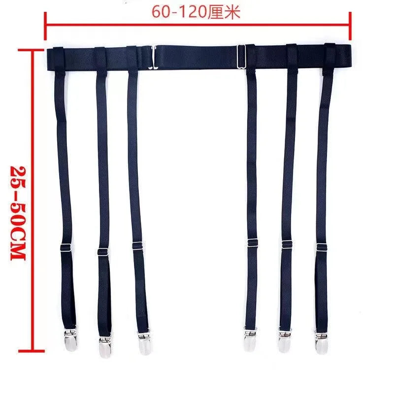 Black Simplicity Sexy Garter Belt for Women Thigh High Stockings Adjustable Elastic Leg Sock Suspenders Belt 4/6 Metal Clips