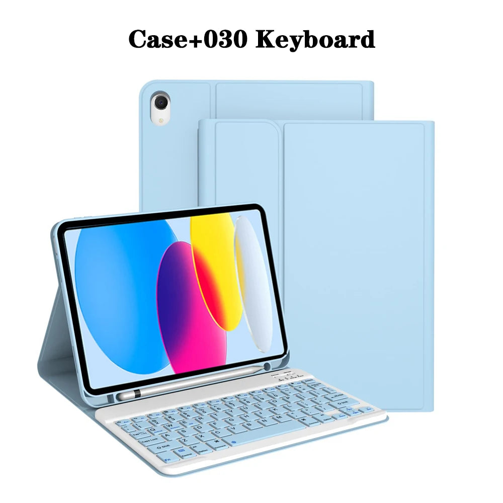 Keyboard Case for iPad (A16) 11th/10th Generation,Detachable Wireless Keyboard,Stand Folio Keyboard Cover with Pencil Holder