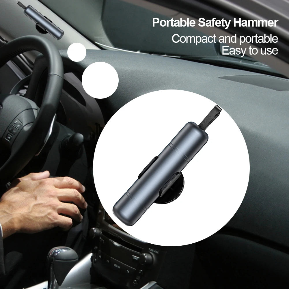 Auto Emergency Glass Window Breaker Aluminum Alloy Seat Belt Cutter High Hardness Life-Saving Car Emergency Escape Hammer