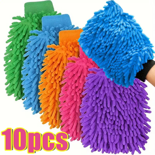 Universal Auto Chenille Coral Fleece Gloves Car Wash Gloves Washing Wiper Car Cleaning Towel Auto Dust Washer Mitt Cleaning Tool