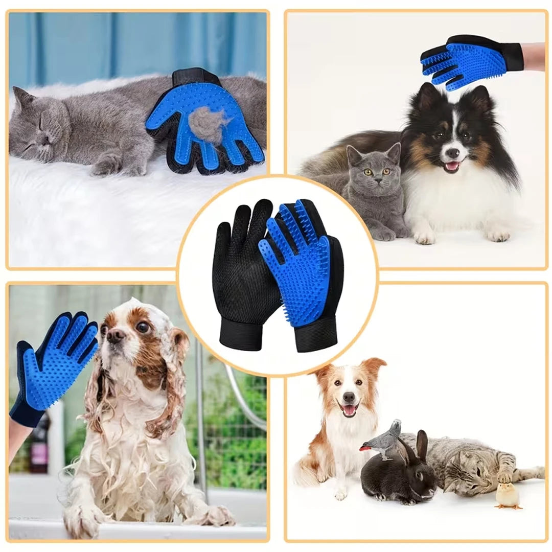 Silicone Pet Grooming Gloves Cats Hair Brush and Comb Gloves to Bathe Dogs Cleaning Hair Removal for Dog Animal Use Supplies