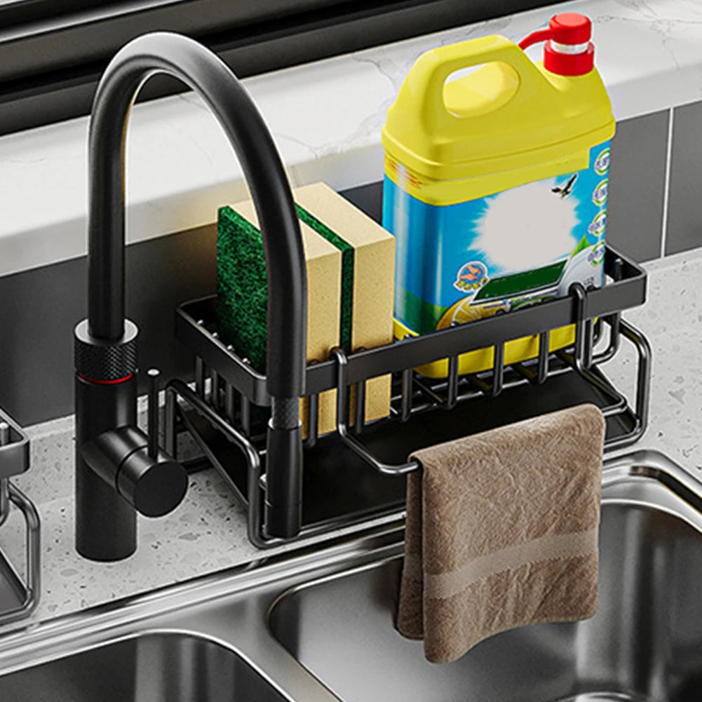 Multifunctional Sink Drying Rack Space Saver Rustproof Sponge Holder Kitchen Sink Organizer Sink Storage Countertop Organization