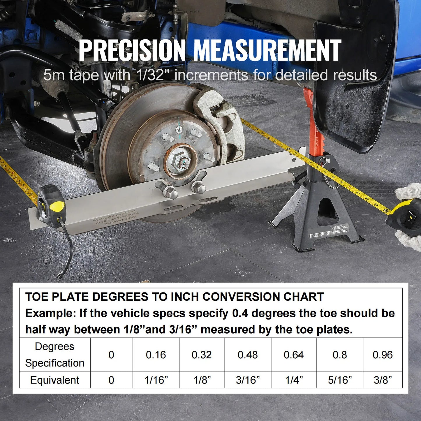 SucceBuy Wheel Alignment Tool 2-Pack Toe Alignment Plates Stainless Steel Wheel Alignment Tool Plate Angle Accurate Measurement