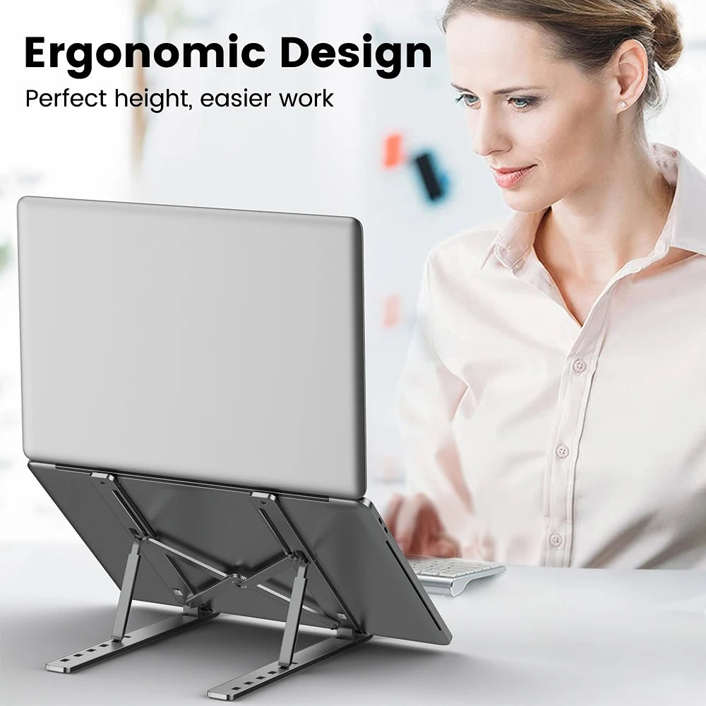Aluminum Foldable Laptop Stand Adjustable Portable Notebook Holder Support Base For Macbook Air Pro Cooling Bracket Accessories