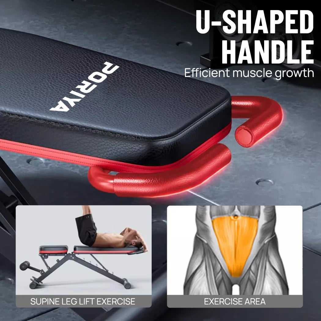 PORIYA Adjustable Dumbbell Weight Bench Full Body Workout Foldable Incline Decline Gym