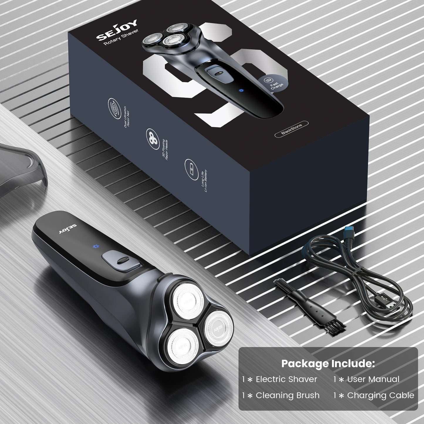 Sejoy Electric Razor for Men Rechargeable Electric Razor Shaving Machines Mens Electric Shavers