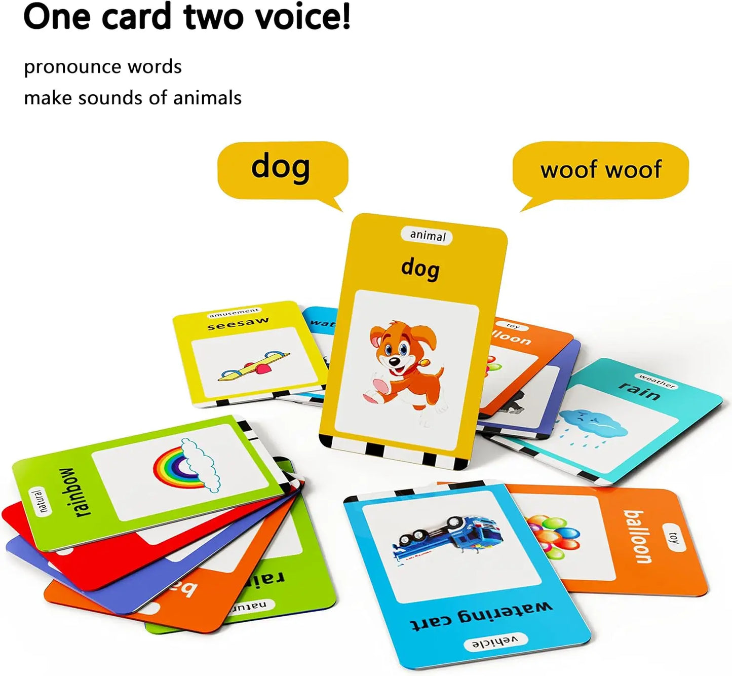 Educational Learning Toys for Kids, Speech Therapy Toys for Children, Autism Sensory Toddler Gifts with 112 Talking Flash Cards
