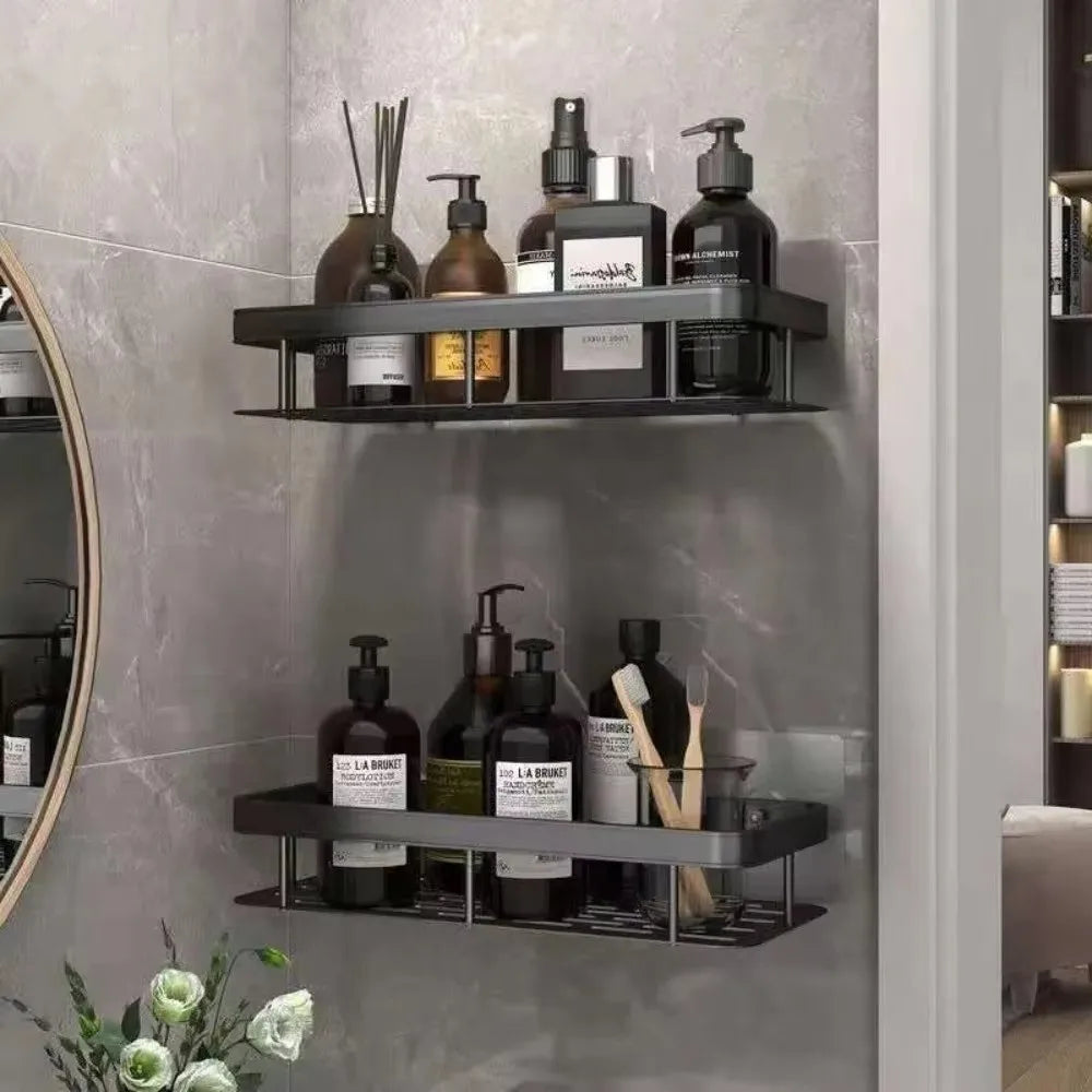 New 3/2/1PCS Adhensive Bathroom Shampoo Holder Shower Caddy Shelves Storage No Drill Shelf Corner Towel Holder Shelves For