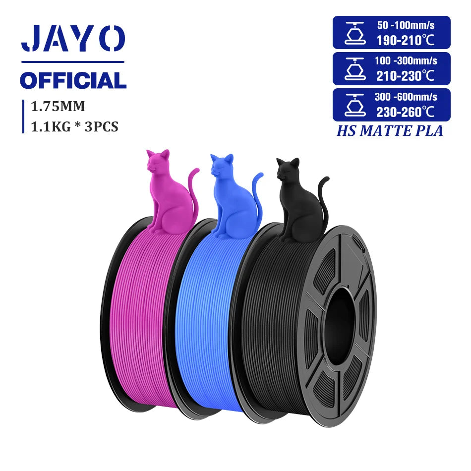 JAYO PLA Classic 1.75mm 3D Filament High Speed Matte PLA Filament For FDM 3D Printers 600mm/s High Speed Printing Materials