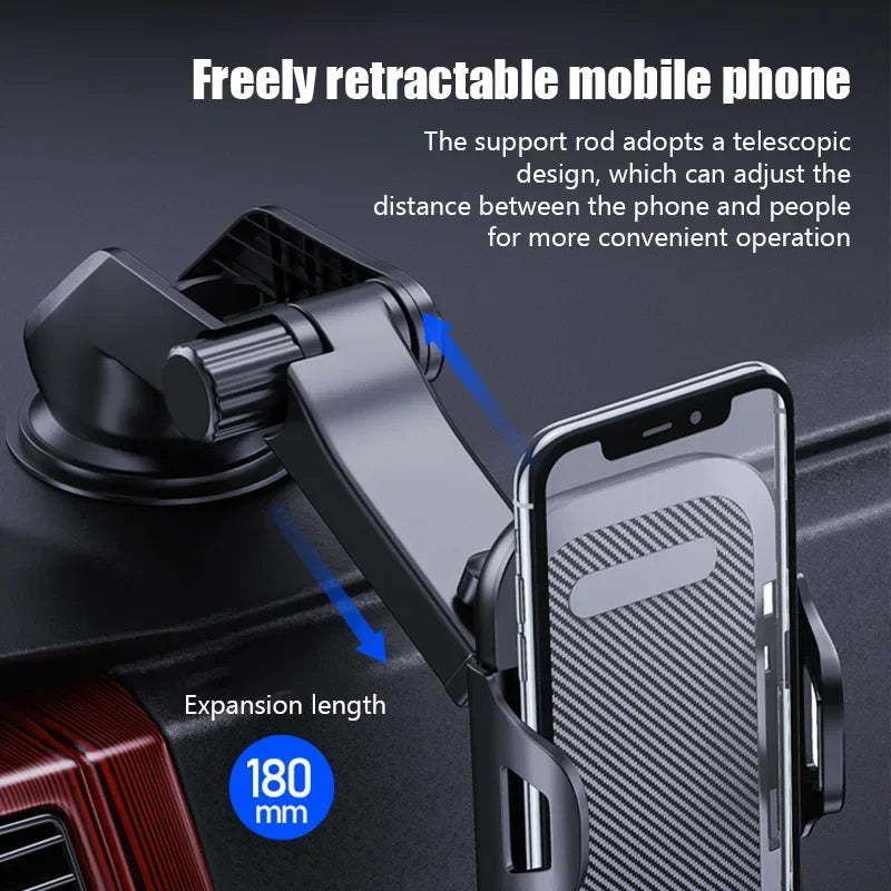360° Universal Suction Cup Car Phone Holder Retractable Arm Phone Bracket Stand GPS Car Phone Holder Stand for IPhone Xiaomi