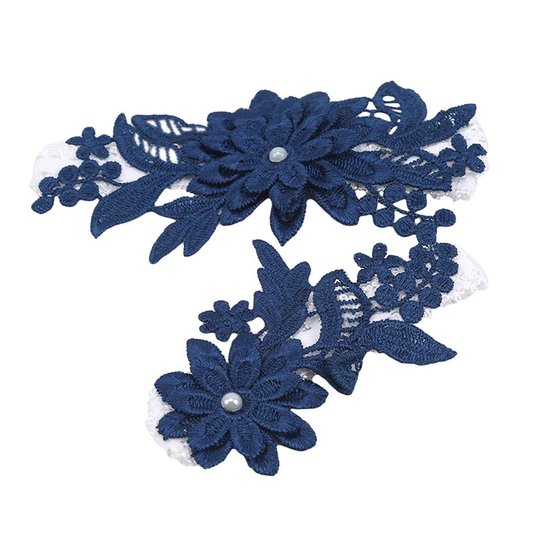 Sexy Lace 2pcs/Set Wedding Garter Lace Embroidery Floral Sexy Garters for Women/Bride Thigh Ring Bridal Leg Garter
