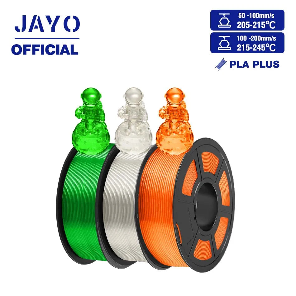 JAYO PLA+ 3D Filament PLA Plus 3D Printer Filament Neatly Wound PLA 1.75mm For FDM 3D Printers High Toughness Materials