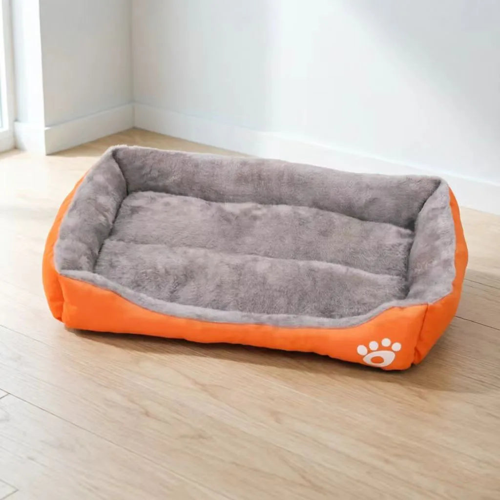 Soft Plush Rectangular Dog Bed, Anti-Slip Warm Pet Sofa for Cats & Small Dogs, Corduroy Nest Cushion