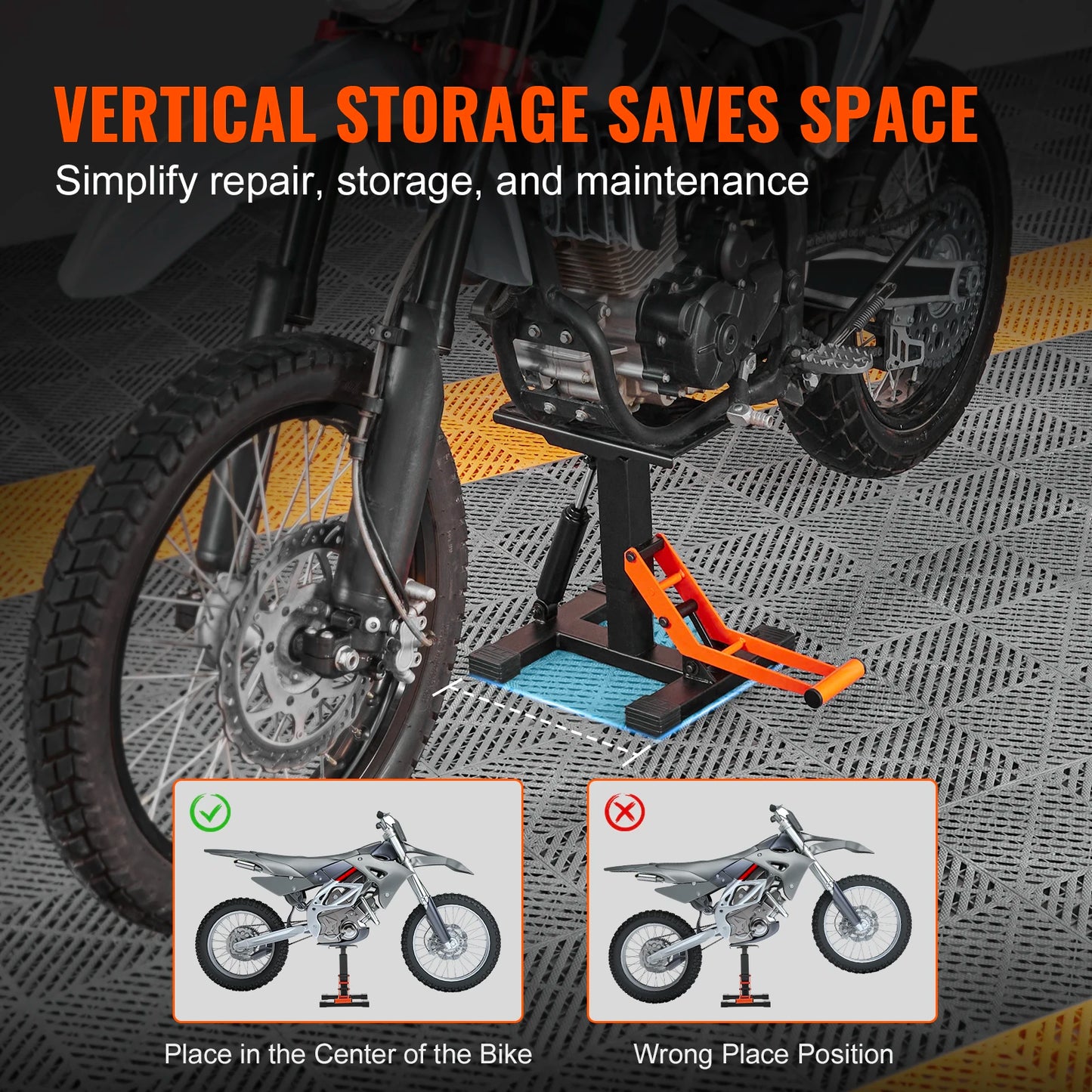 SucceBuy Motorcycle Jack Lift Stand 440 lbs Dirt Bike Lift Stand Hydraulic Lift Operation Adjustable Height Hoist Table
