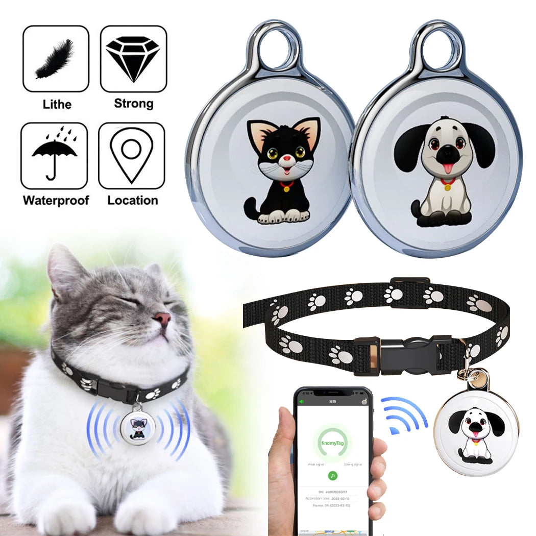 Mini Dog GPS Tracker Smart Pet Finder Locator Key Waterproof Tracking Tracer - Compact Pet Tag for Animal Tracking