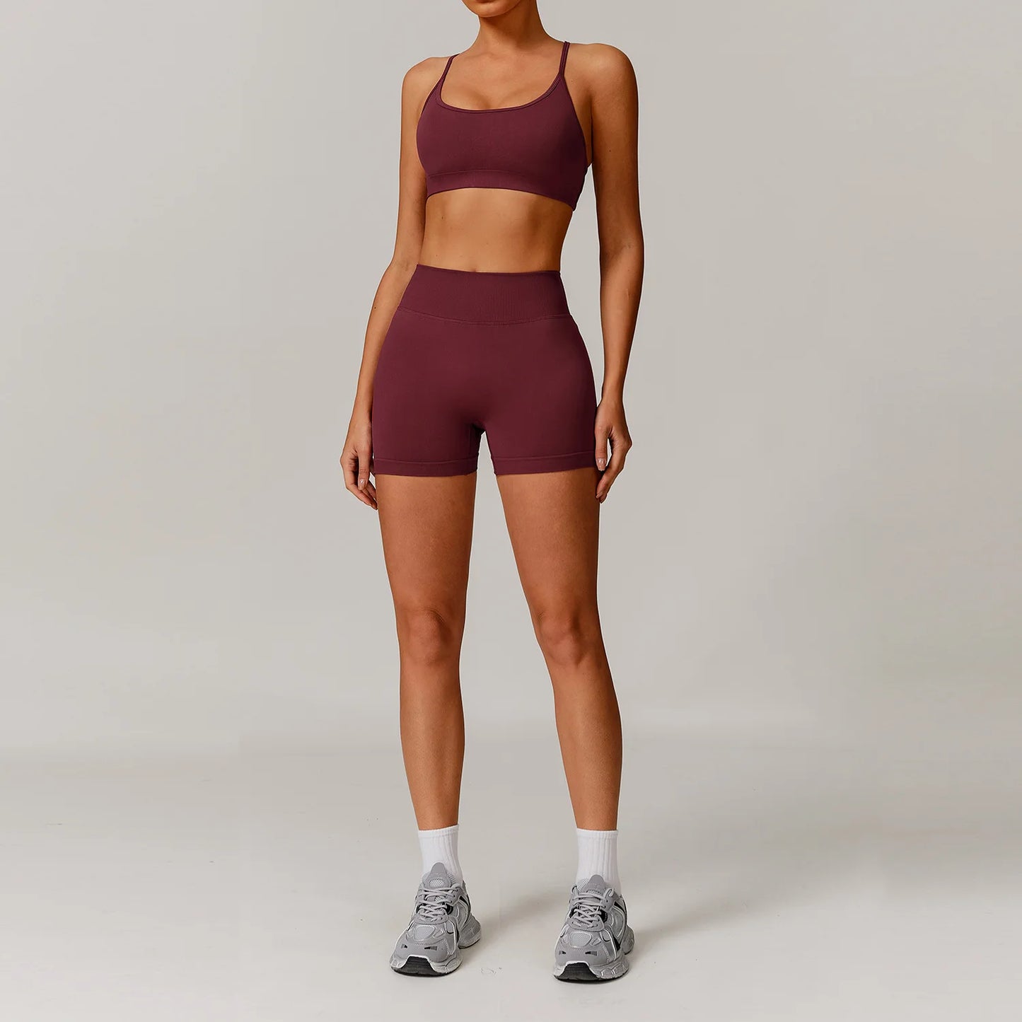 Seamless Women Yoga Suit 2pieces Fitness Gym Clothing Sports Set Sports Underwear High Waist Shorts Gym Workout Running Yoga Set