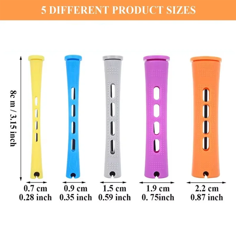 20 Pieces of Perm Curling Rods 5 Sizes of Curling Irons Plastic Cold Wave Rods Perming Rods Curling Irons Hair Styling Tools