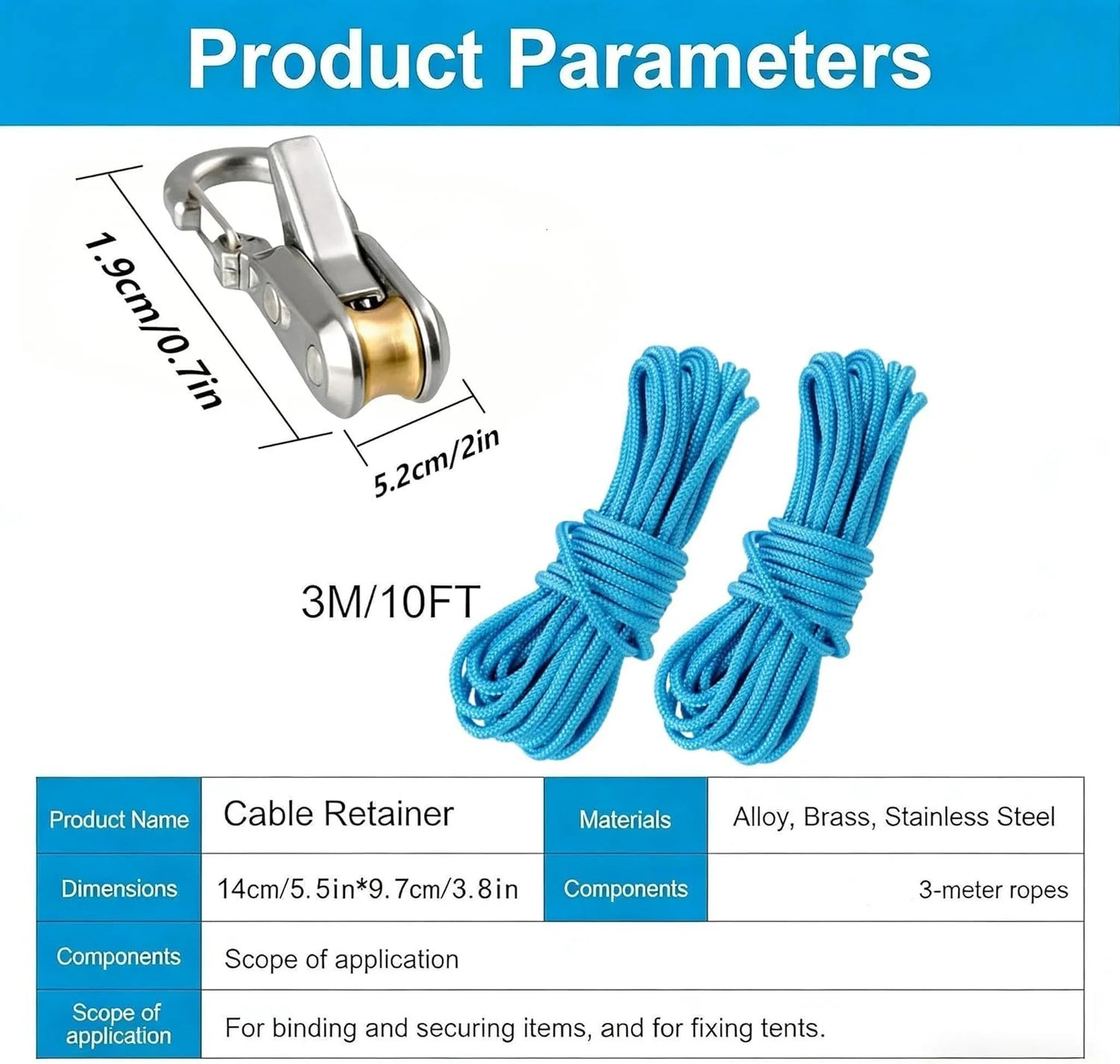 2-10 Pack Retractable Tie Down Rope with Roller Tensioner Heavy Duty Strap for Camping Boating Home Storage Outdoor Use