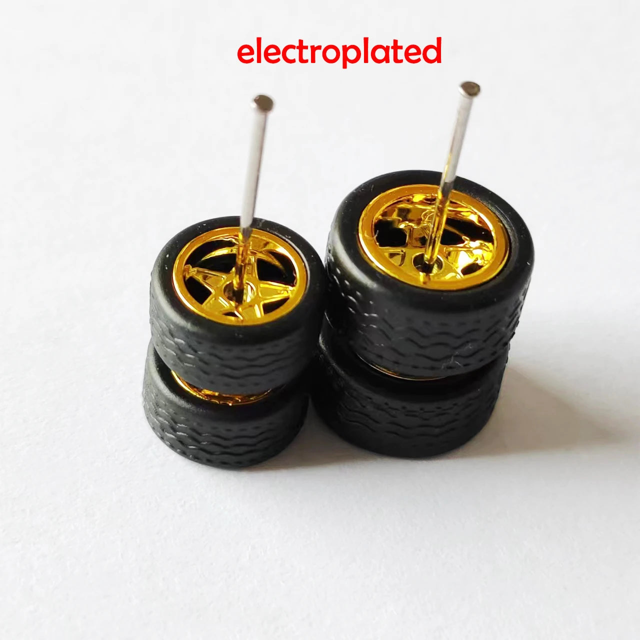 10 Sets 1/64 Staggered Wheels 11mm 13mm Drag Progressive Wheel Front Small Rear Large Rims Rubber Tires for 1:64 Model Cars HW